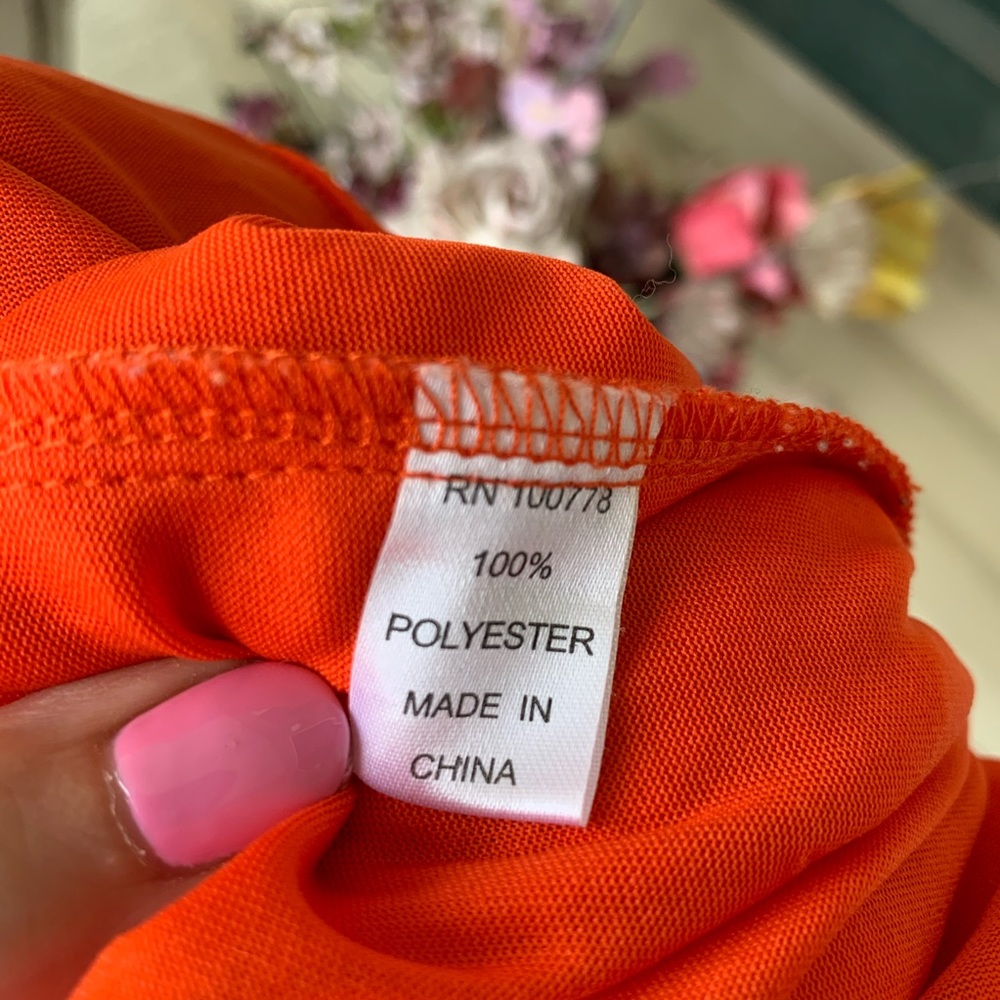 T Bleu Crochet Bodice Orange/Brown Dress-size Sm - Picture 8 of 9